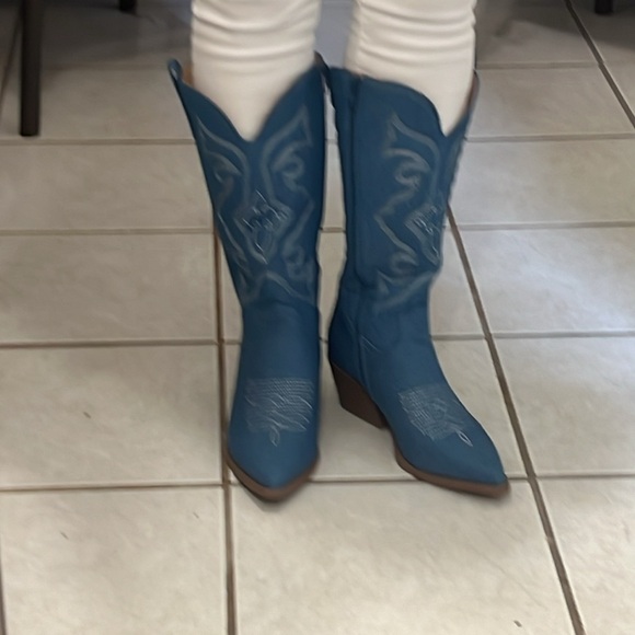 Just arrived blue denim cowboy boots - Picture 12 of 13